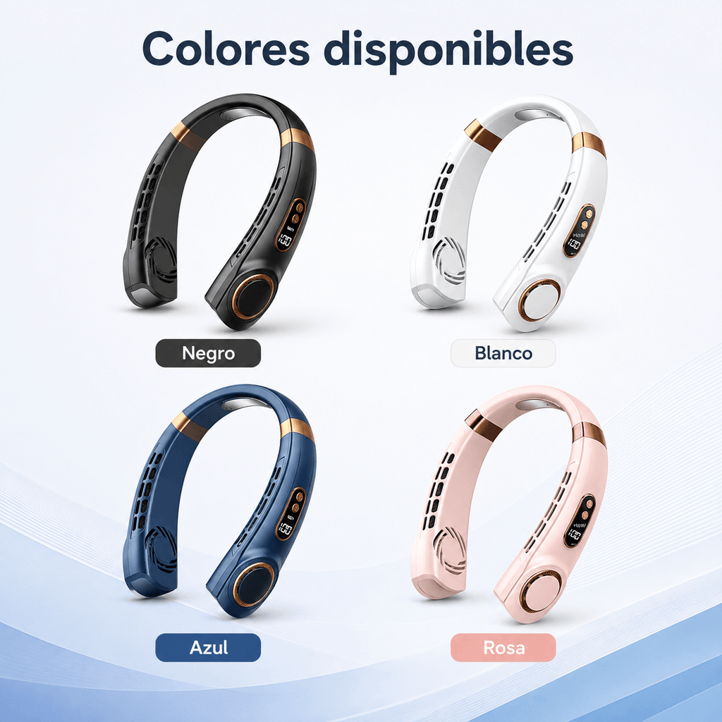 Ventilador de Cuello Recargable con Pantalla LED para Verano